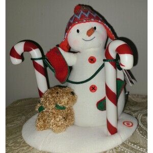 Hallmark Jingle Pals 2017 Stocking Hung With Care Singing Snowman Candy Canes